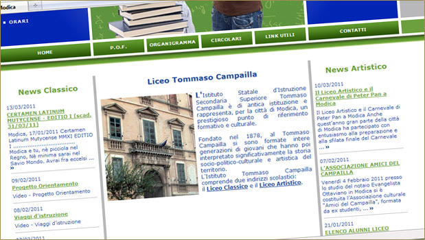 Layout sito Web